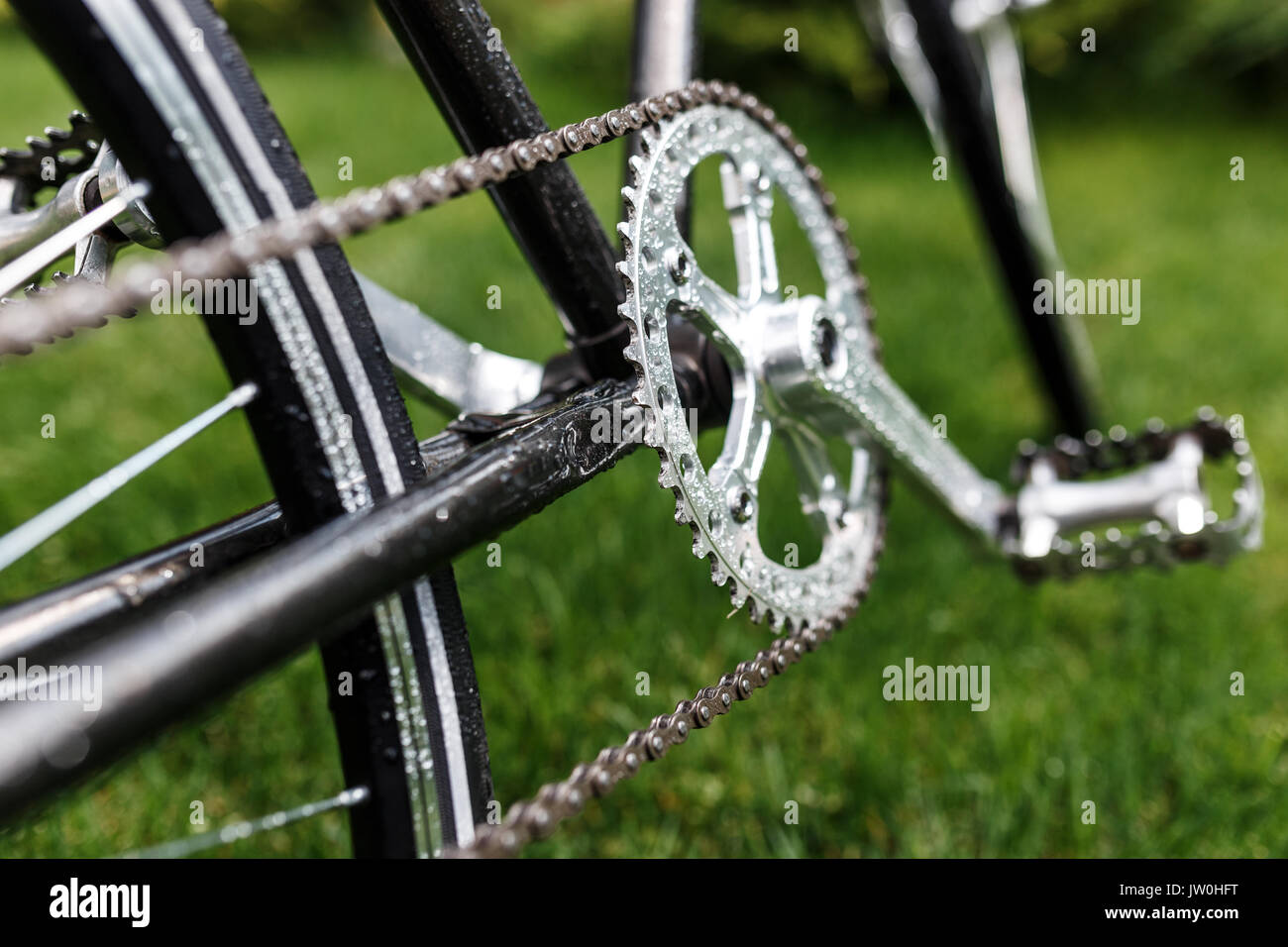 Retro Classic road singlespeed location photo en gros plan. Banque D'Images