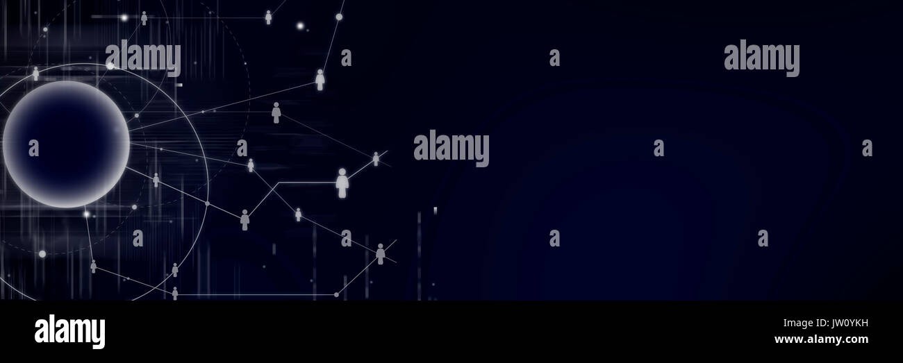 Rapport humain en ligne géométrique. Banque D'Images