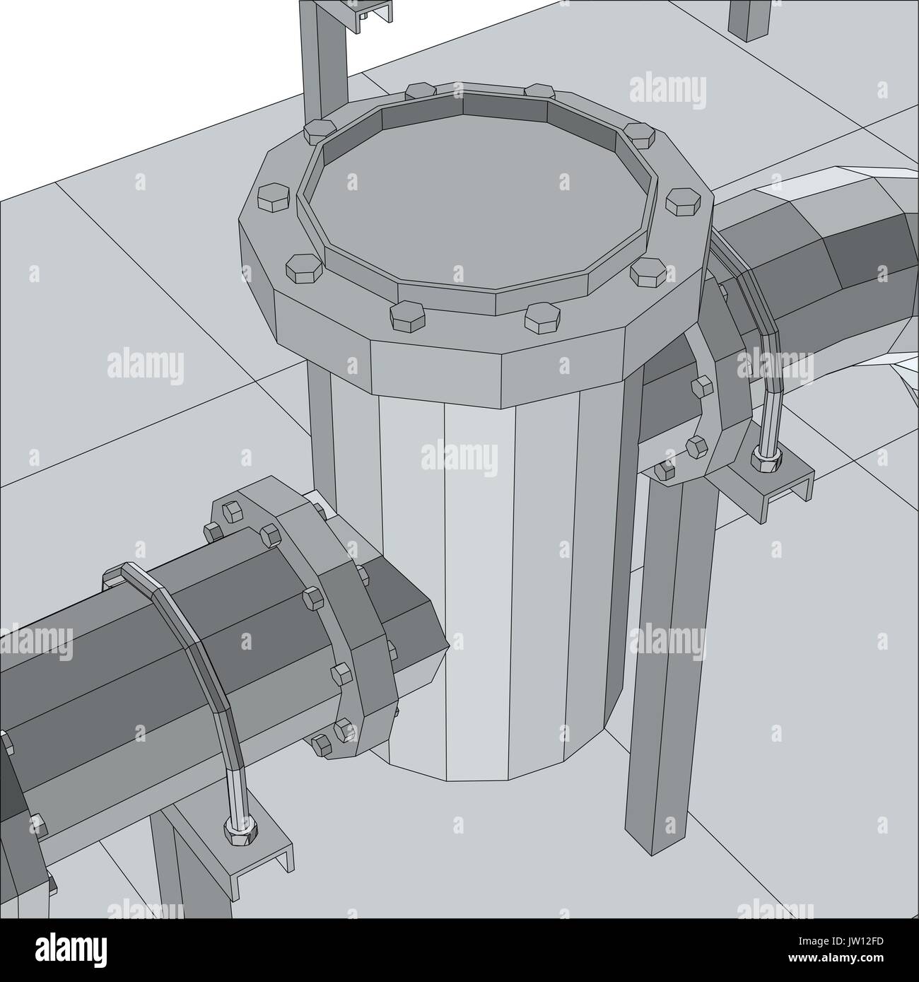 Filtre d'équipement industriel. Wire-frame. Format EPS10. Le rendu 3D de vecteur Illustration de Vecteur