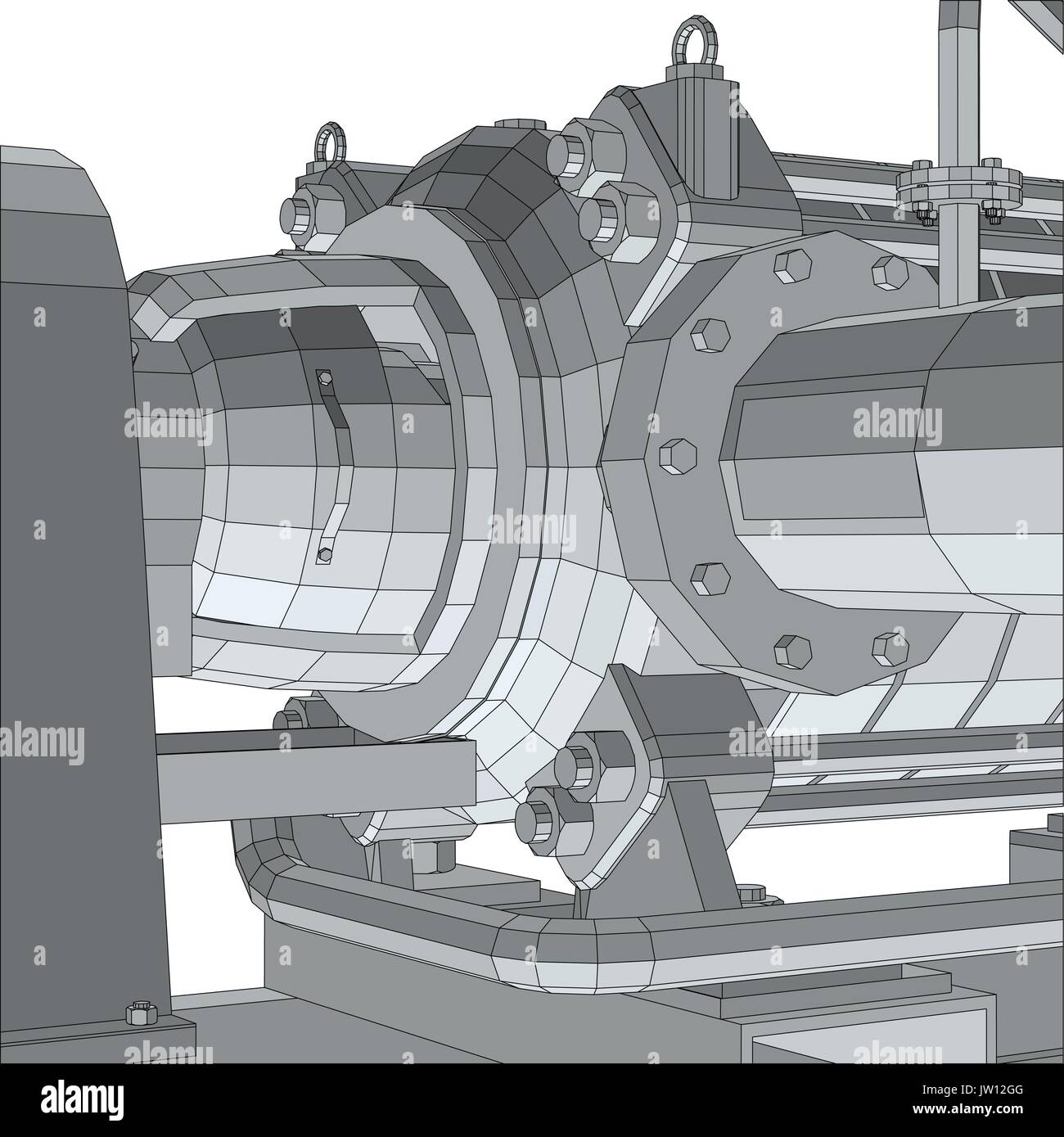 Pompe d'équipement industriel. Wire-frame. Format EPS10. Le rendu 3D de vecteur Illustration de Vecteur