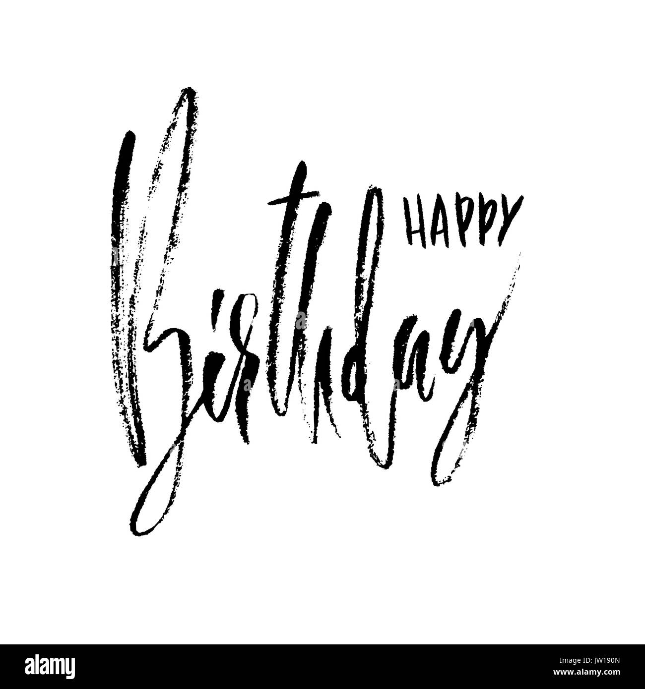 Joyeux anniversaire brosse moderne lettrage pour invitation et carte de souhaits, estampes et affiches. Inscription manuscrite. Dessin calligraphique. Vector illustration. Illustration de Vecteur