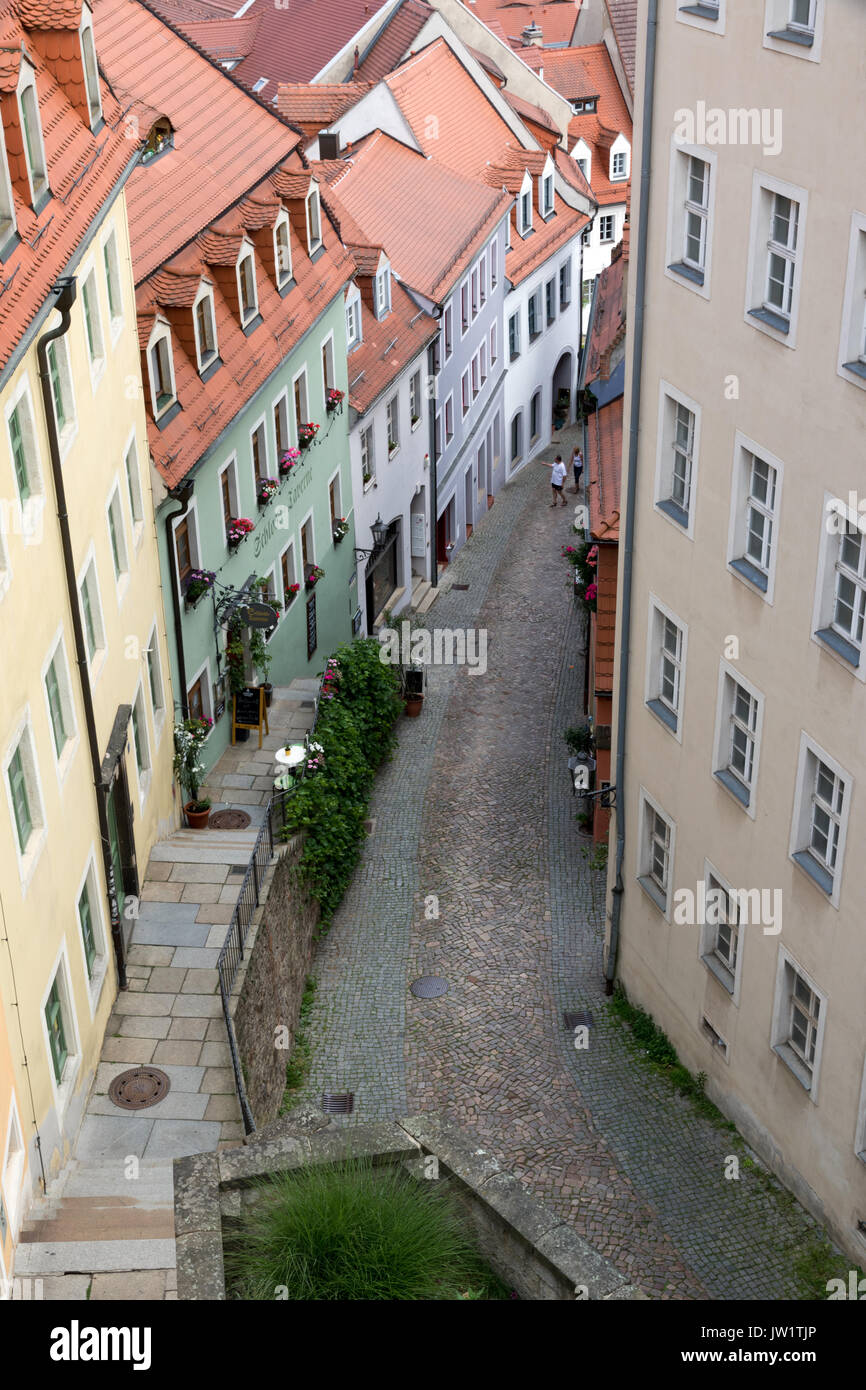 Vue aérienne de la ville de Meissen en Allemagne de l'Est Banque D'Images