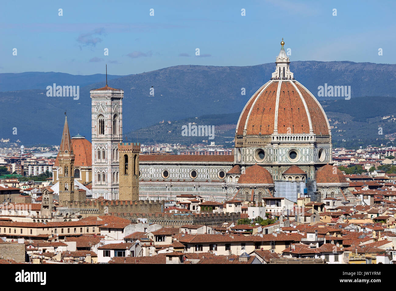 Avis de Cattedrale di Santa Maria del Fiore de la place Michelangelo à Florence, Toscane, Italie. Banque D'Images