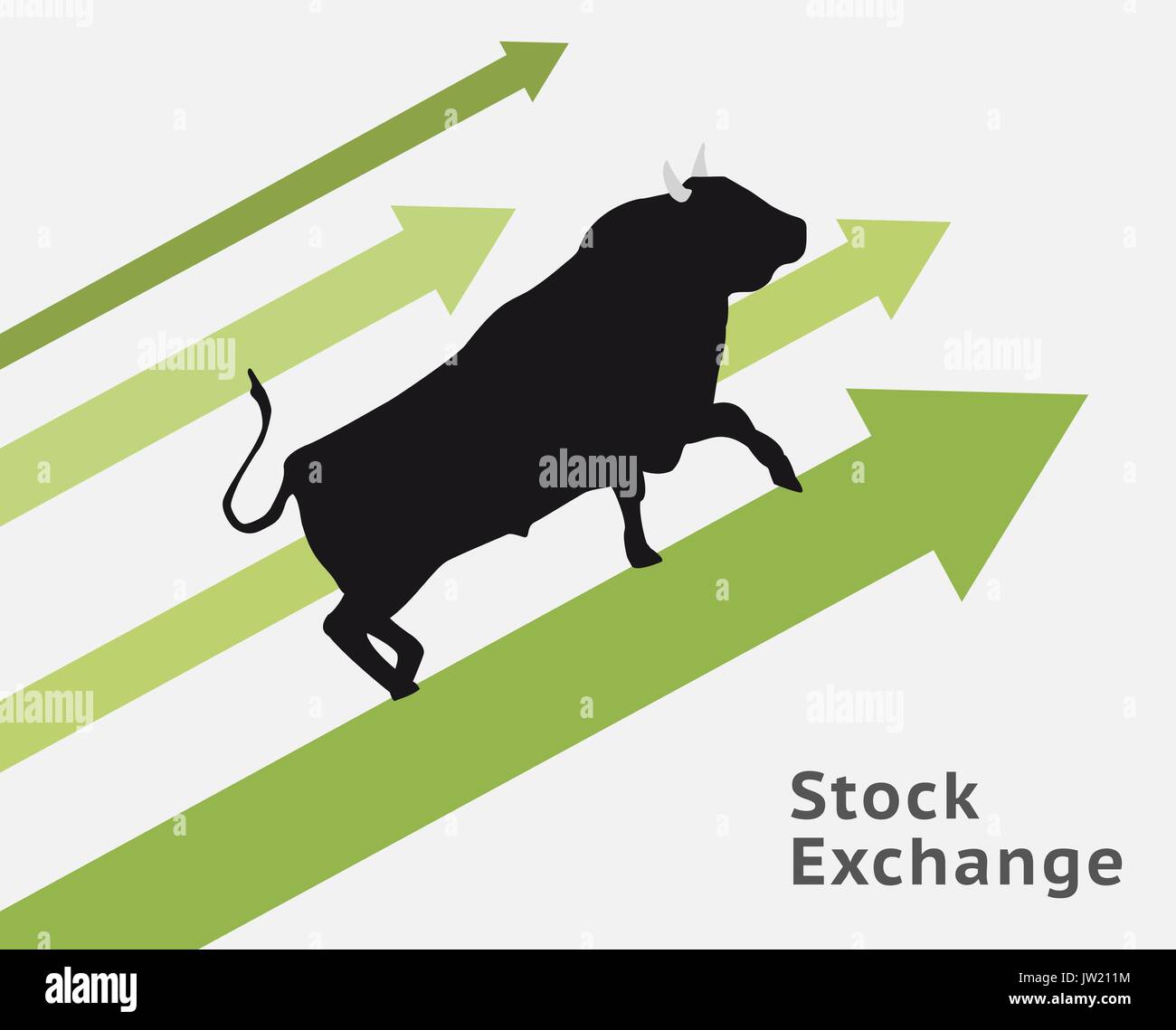 Bull concept stock en montée. Faire du profit. Illustration de Vecteur