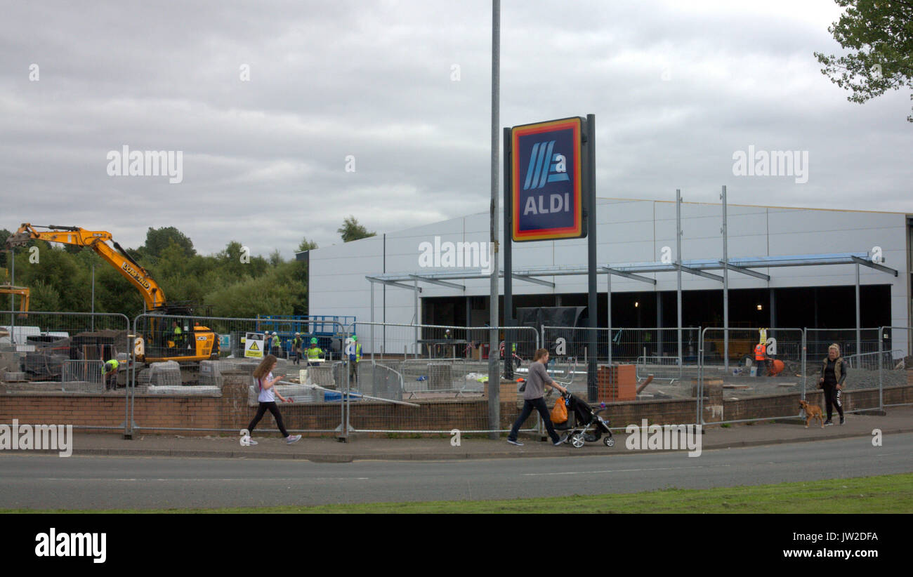 Supermarché Aldi en construction en construction Drumchapel Glasgow UK Banque D'Images
