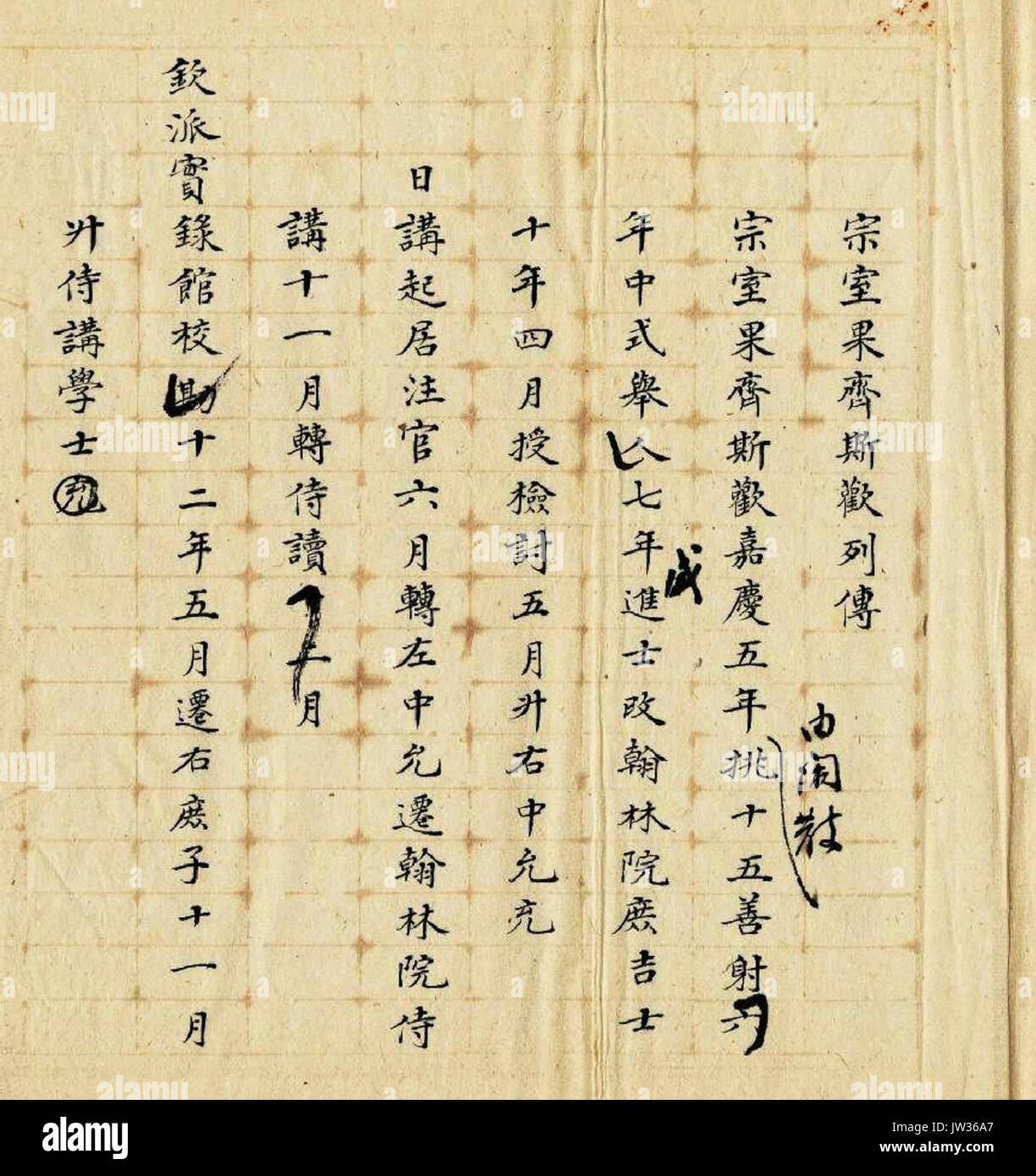 Biographie de Guoqisihuan Qing dans l'historiographie nationale Archives de l'Institut Banque D'Images