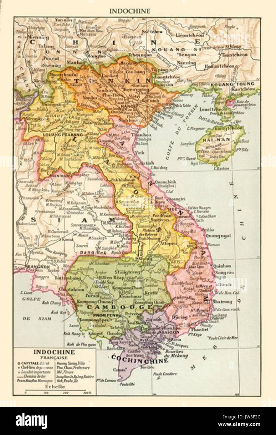 Carte de l'indochine française Banque de photographies et d’images à ...