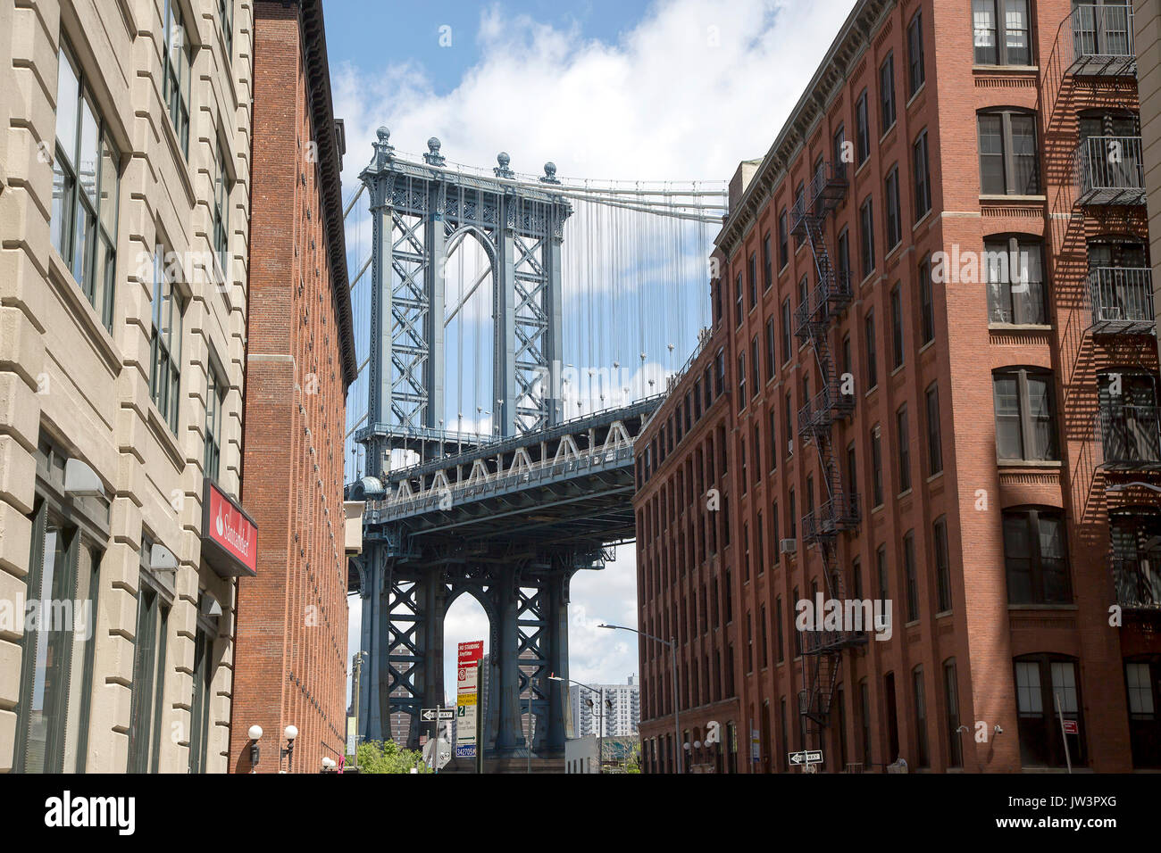 Vue sur le pont de Manhattan Banque D'Images