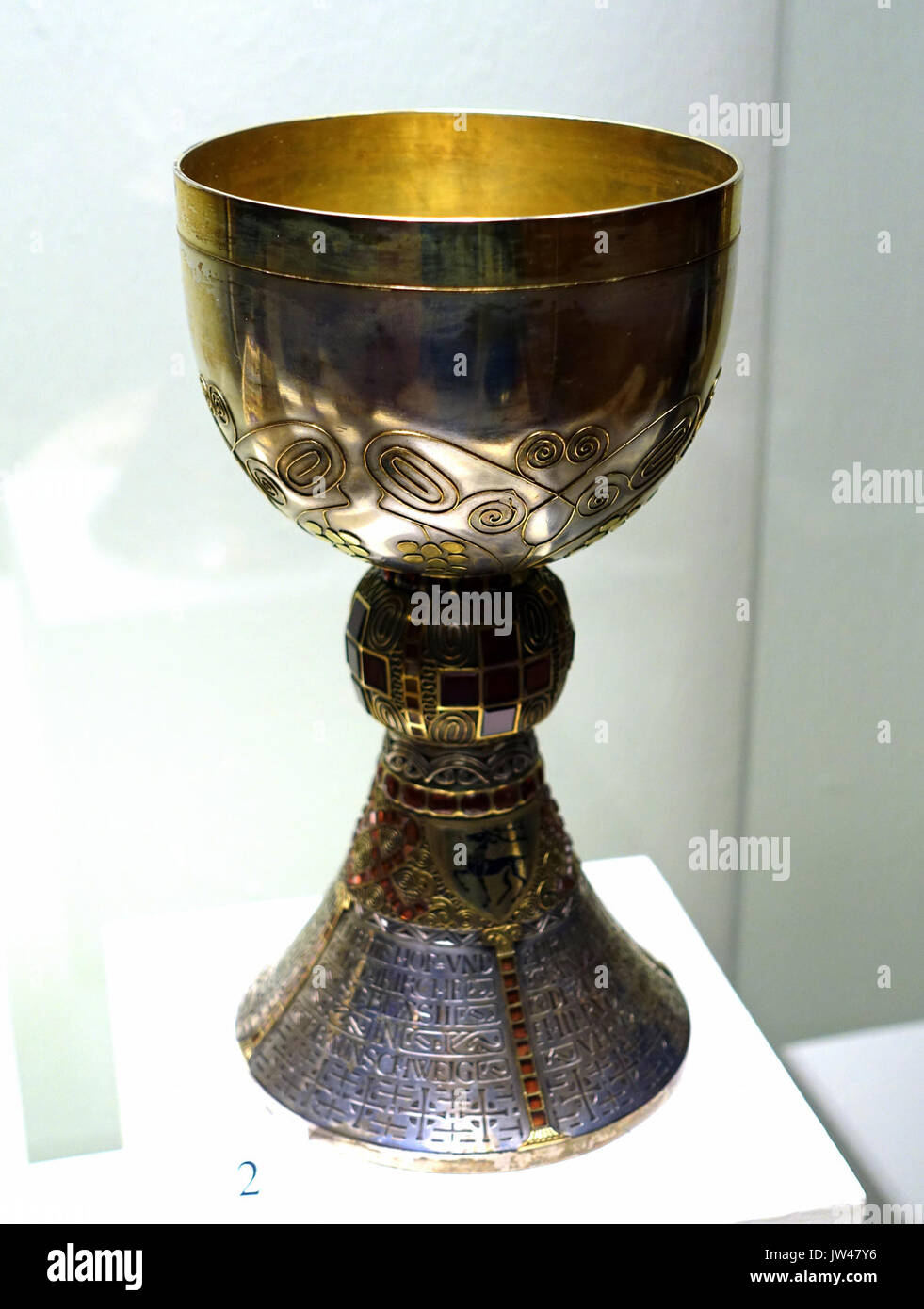 Eucharistie calice, Braunschweig, 1909 AD, argent, or, pierres précieuses, Braunschweigisches Landesmuseum DSC04912 Banque D'Images
