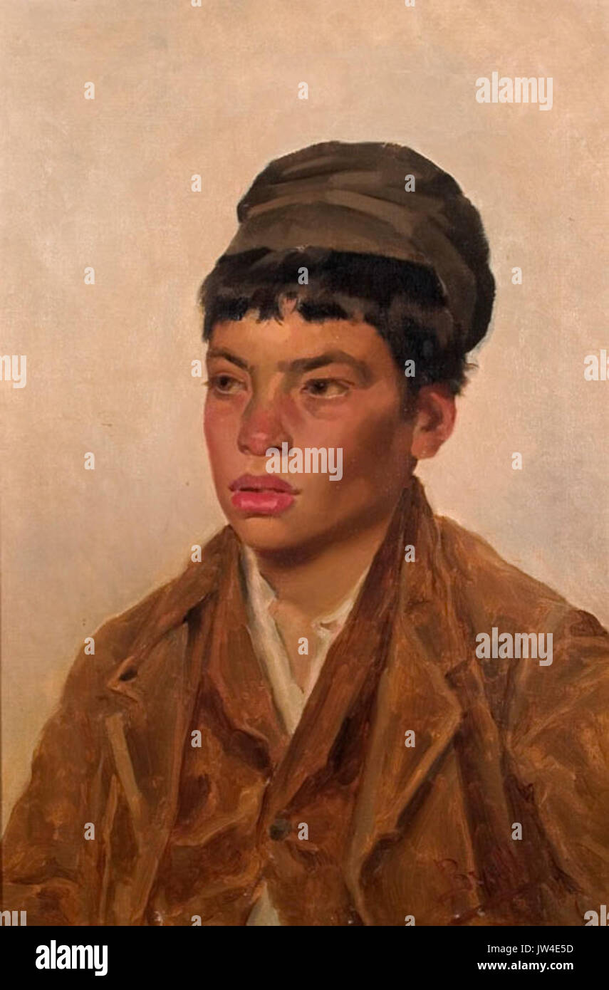 Cap de jove captaire Joan Brull je Vinyoles (1863 1912) Banque D'Images