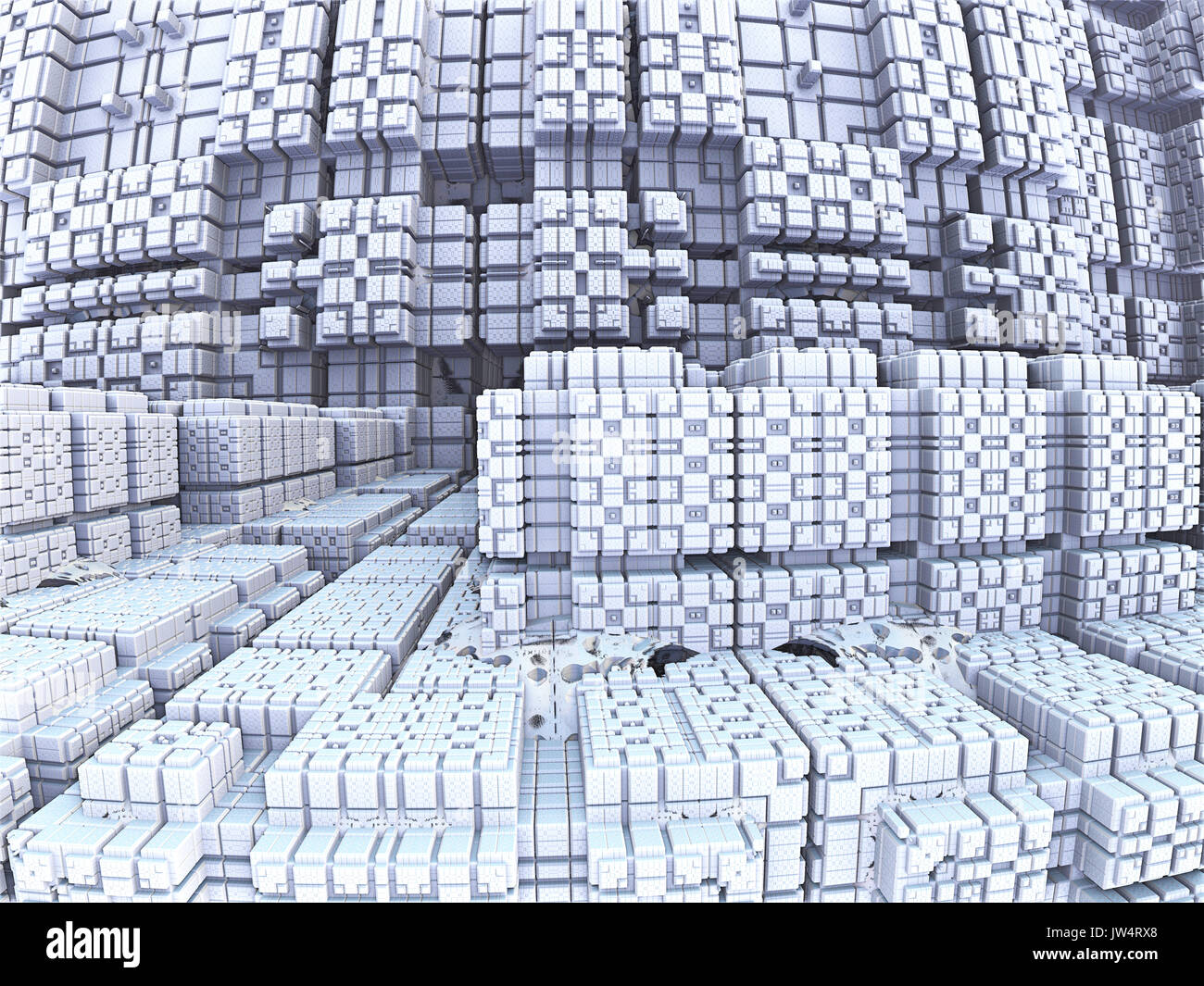 Fractale générée en 3d, la technologie, l'avenir de labyrinthes fractale Banque D'Images