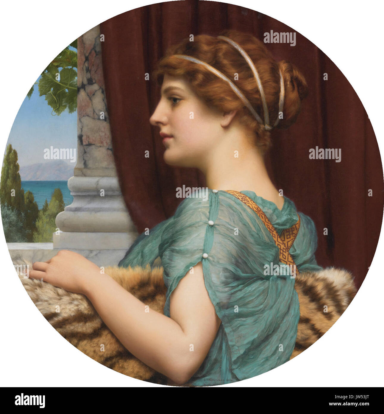 Une dame de Pompéi, de John William Godward Banque D'Images