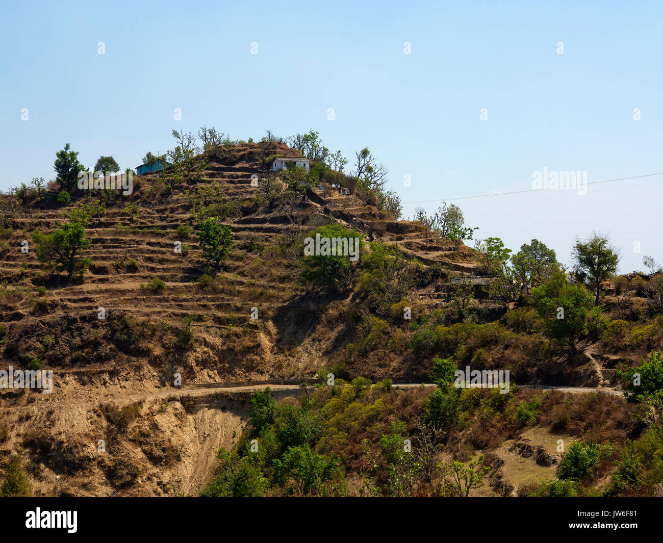 Tulla Kote village dans la zone des Tallas, rendu célèbre par Jim Corbett dans l'histoire des Tallas maneater, Uttarakhand, Inde Banque D'Images