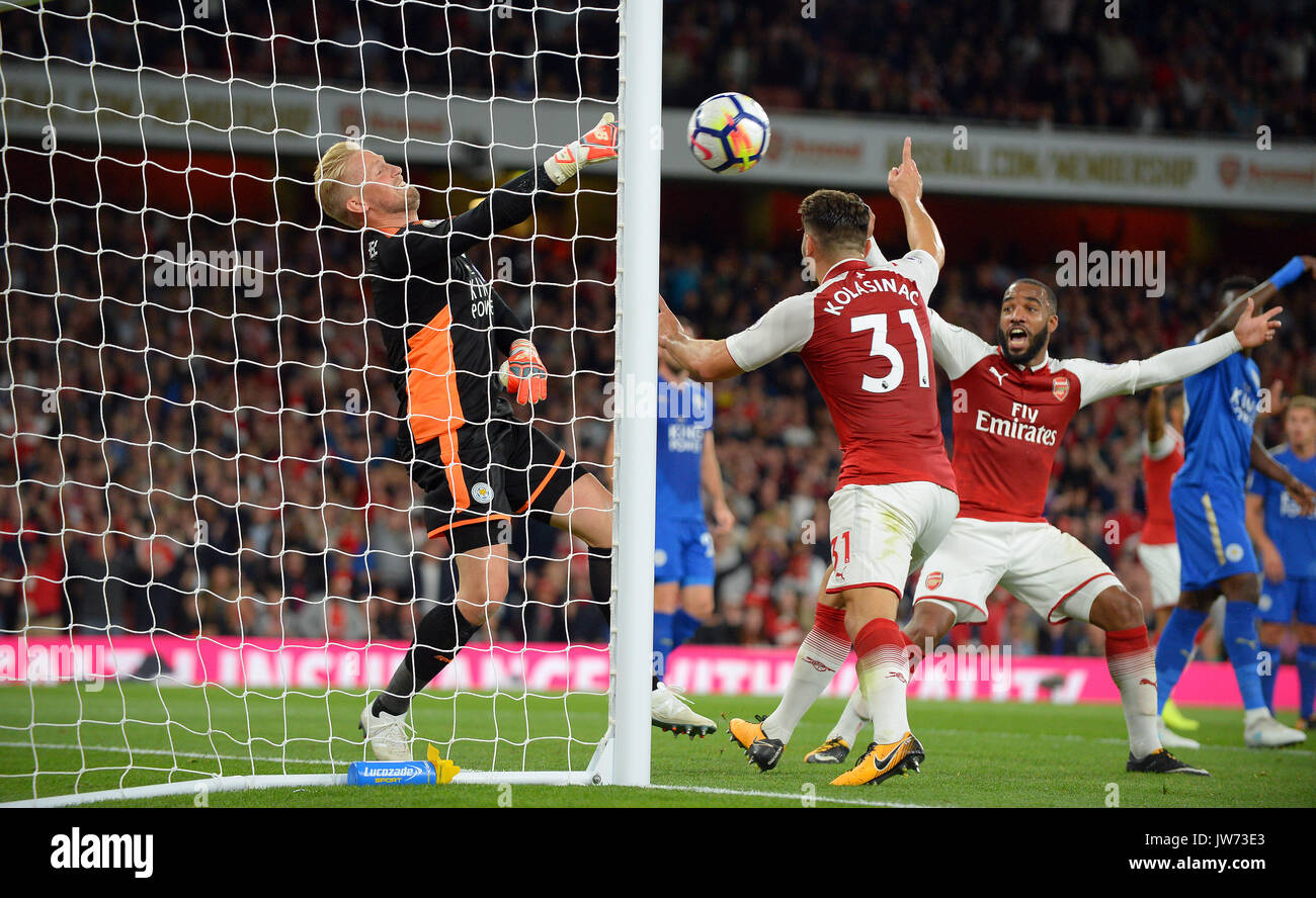 Gardien de but de Leicester City ARSENAL KASP V LEICESTER CITY STADE EMIRATES Londres Angleterre 11 Août 2017 Banque D'Images