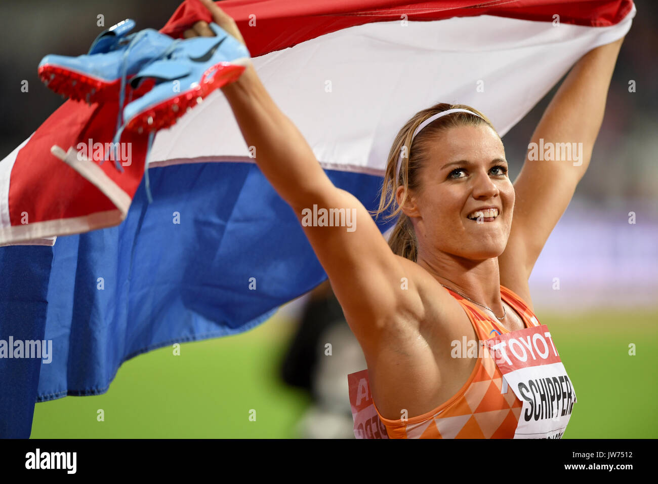 Londres, Royaume-Uni. Août 11, 2017. Dafne Schippers a conservé son titre du 200 m aux Championnats du monde, à Londres Crédit : Mariano Garcia/Alamy Live News Banque D'Images