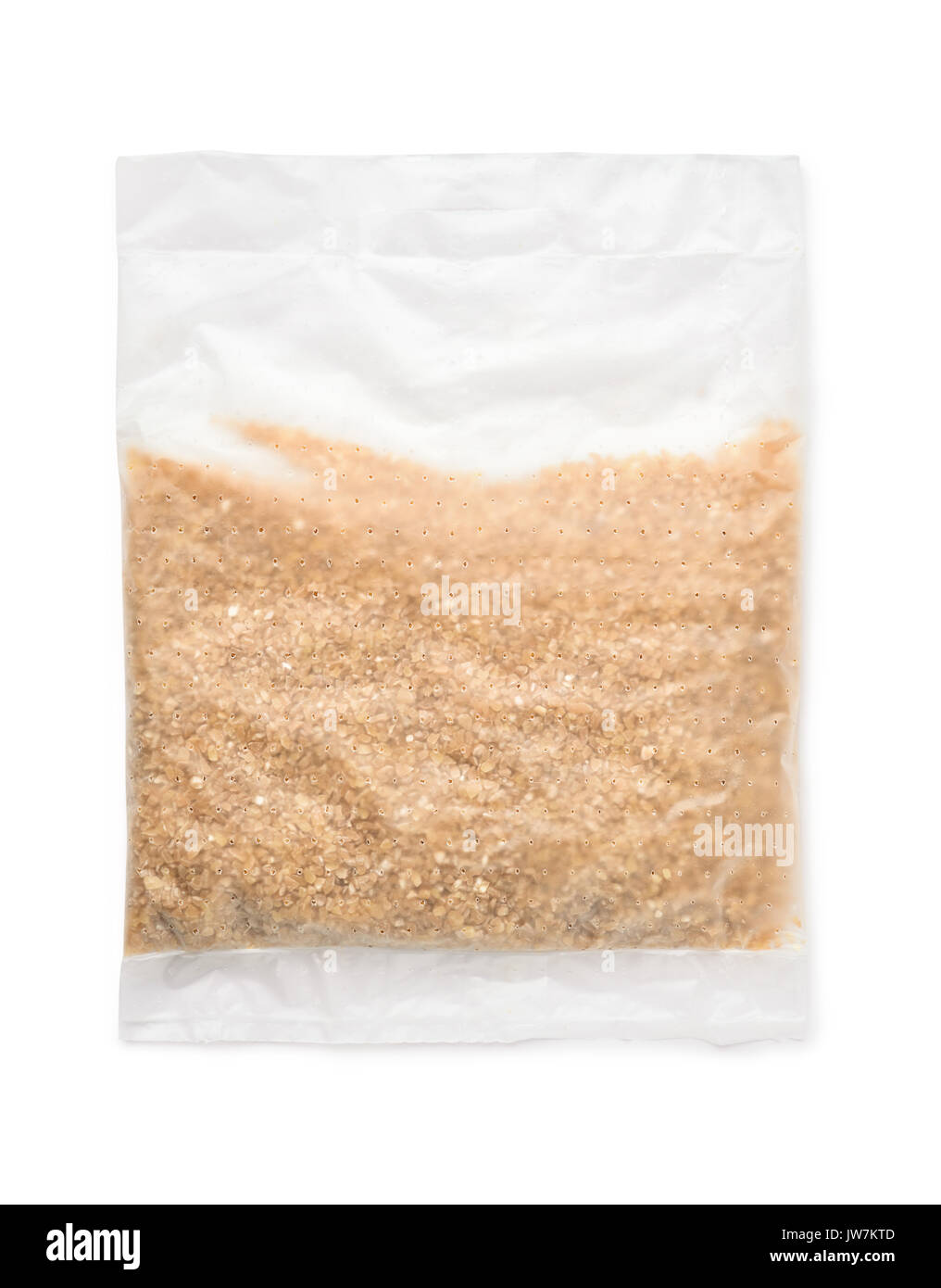 Vue de dessus de la bouillie de blé à cuisson rapide bag Banque D'Images