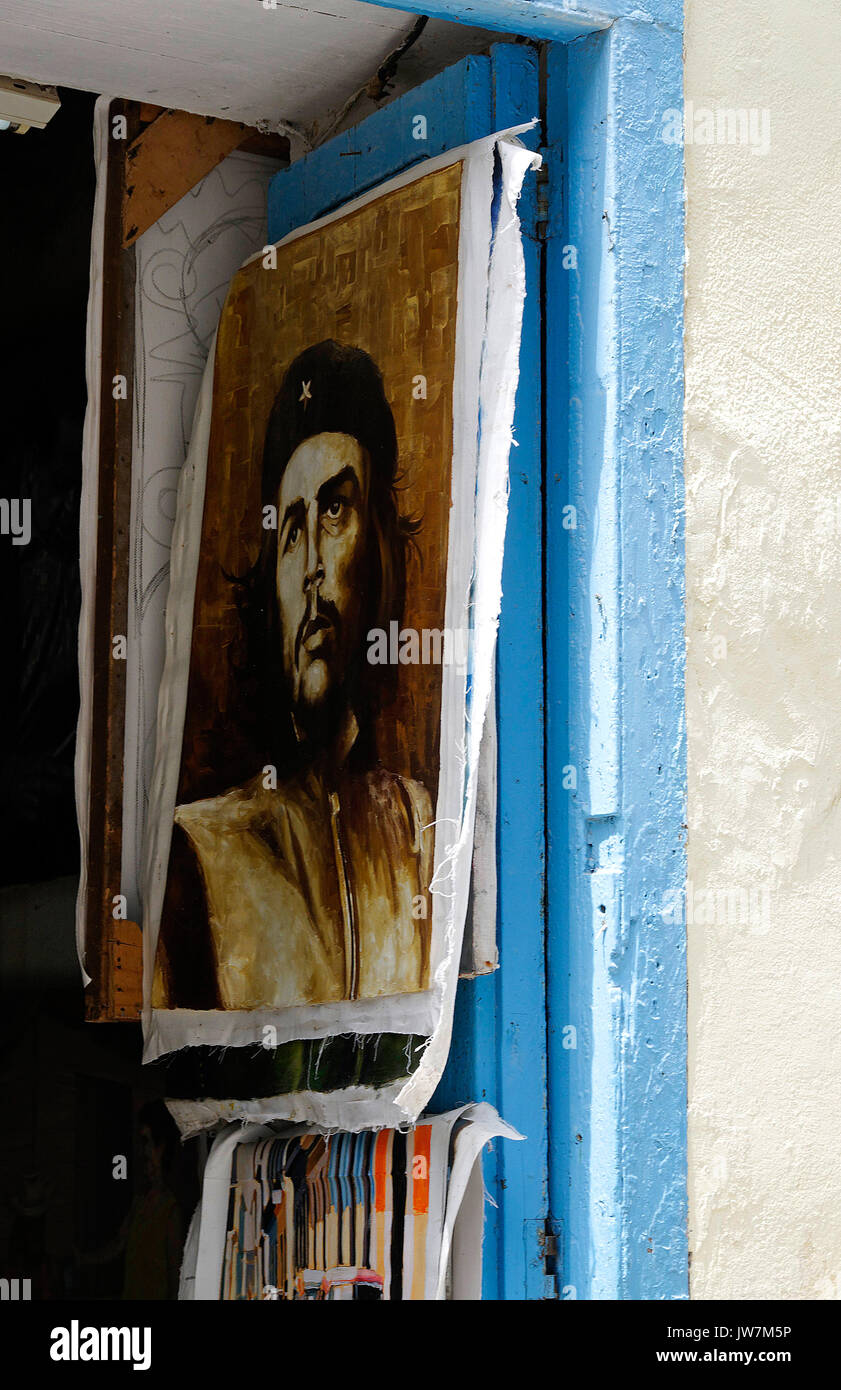 Che Guevara peinture, art shop, La Havane, Cuba Banque D'Images