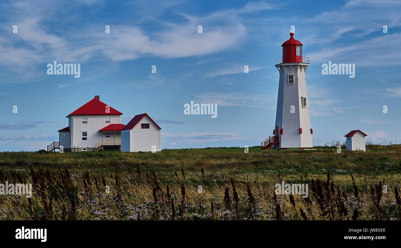 L'Amérique, Canada, Québec, Québec Maritime, Madeleine, Îles, l'île du Havre Aubert, Bassin, phare de l'Anse-à-la-Cabane Banque D'Images