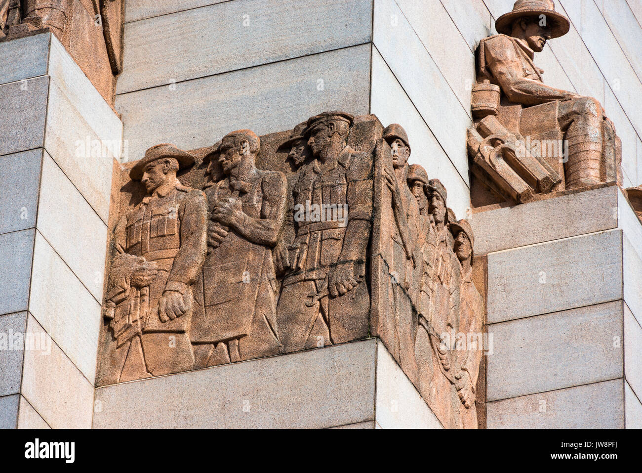 Closeup détail de l'Anzac War Memorial, Hyde Park, Sydney, Nouvelle-Galles du Sud, Australie. Banque D'Images