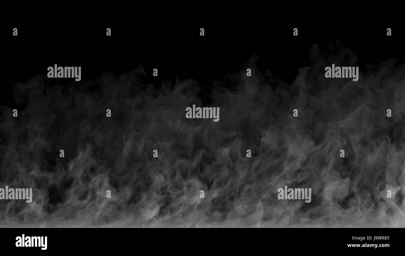 La texture fumée passant de bas en haut sur fond noir Banque D'Images