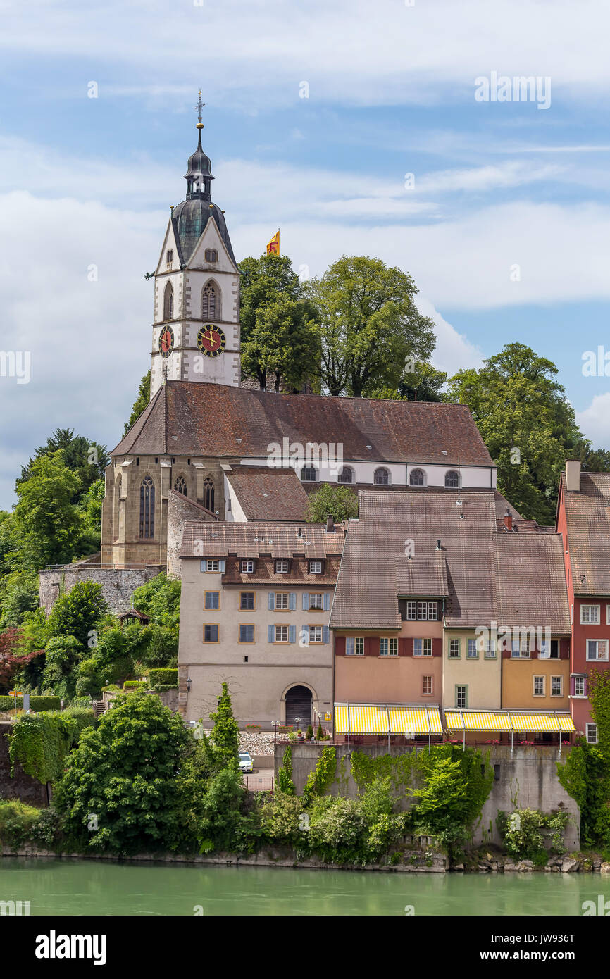 Vue sur la belle ville frontière Rheinfelden, Suisse. Banque D'Images