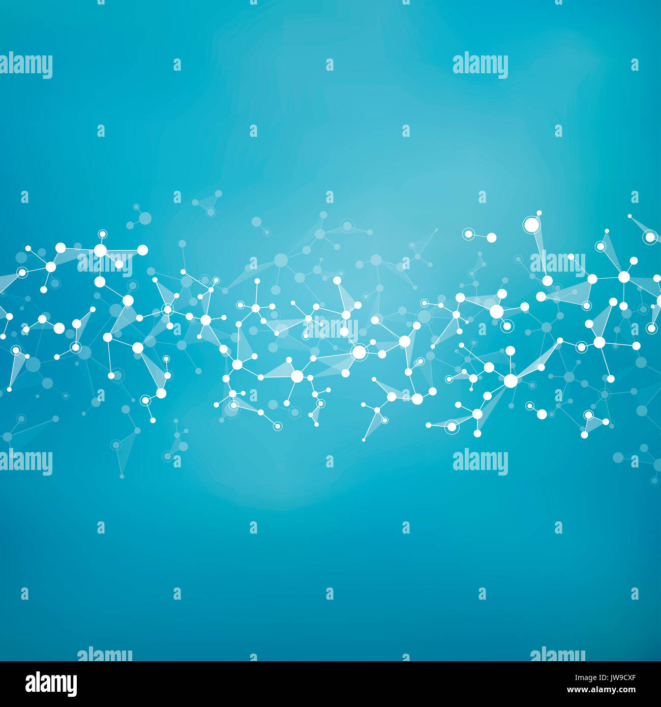 La structure de la molécule ADN et les neurones, lignes connectées avec des points, génétiques et des composés chimiques, illustration Banque D'Images