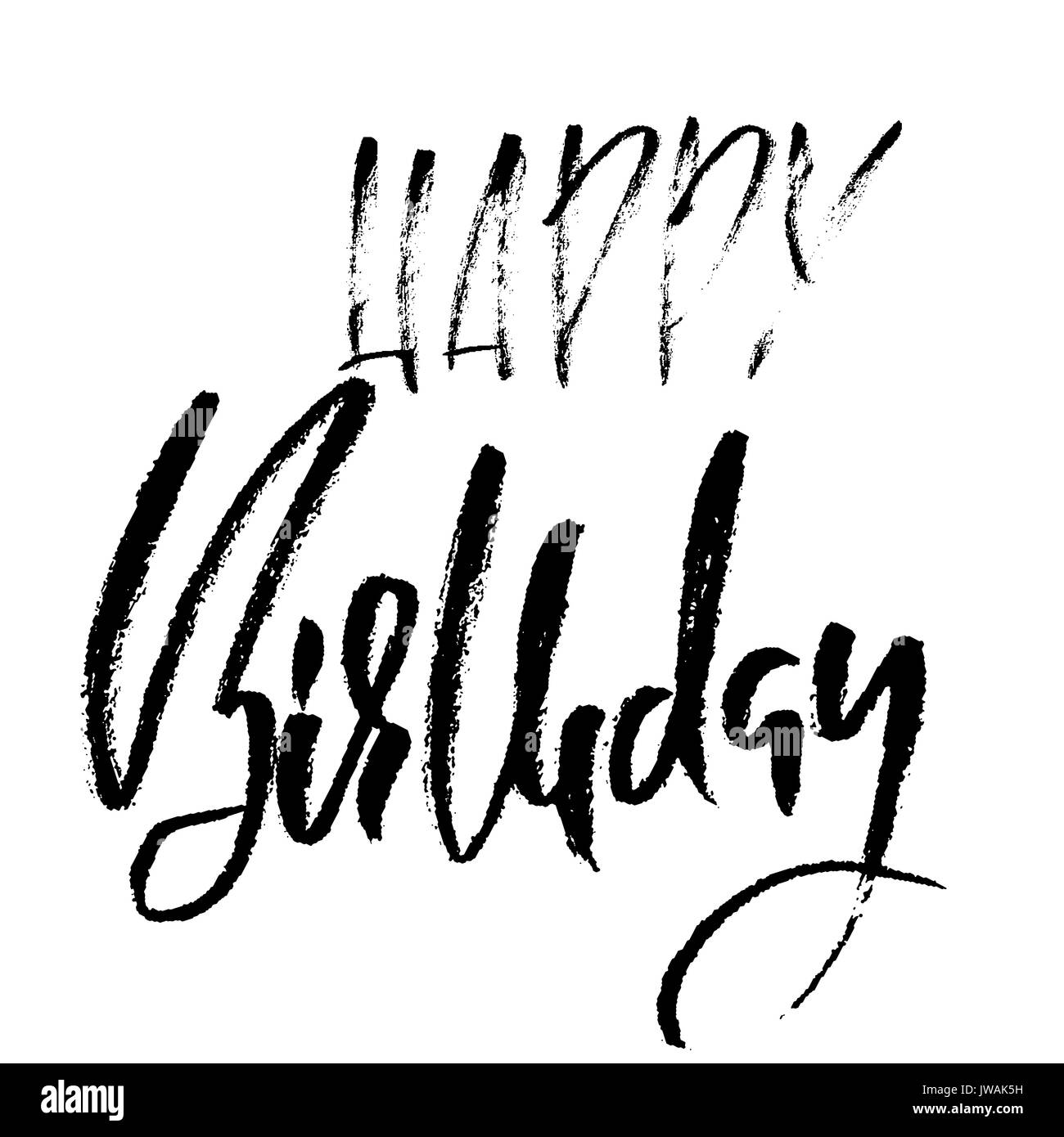 Joyeux anniversaire brosse moderne lettrage pour invitation et carte de souhaits, estampes et affiches. Inscription manuscrite. Dessin calligraphique. Illus vectoriel Illustration de Vecteur