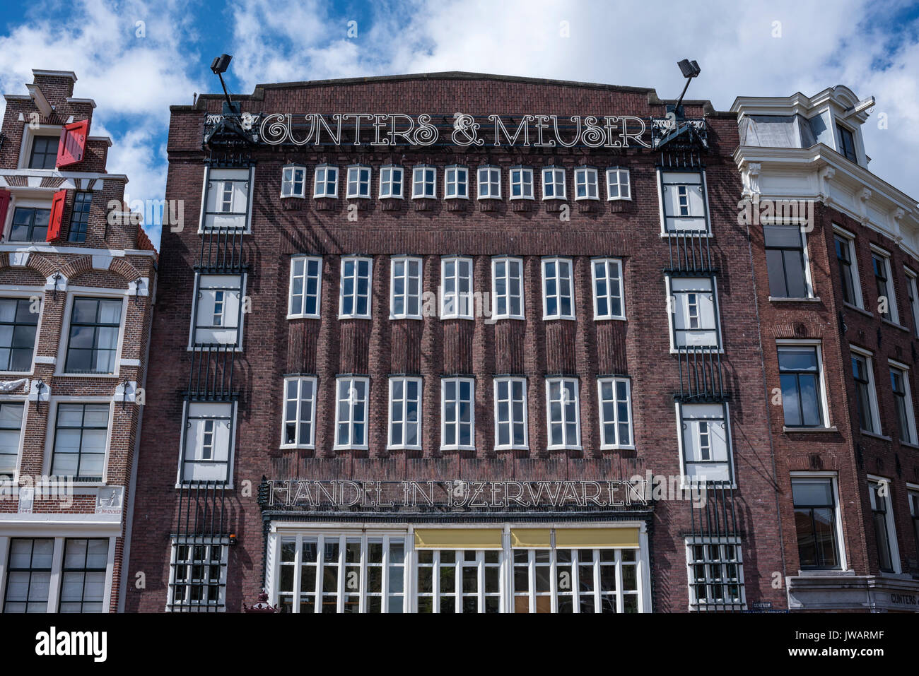 Maison historique sur un canal de Prinsengracht, Amsterdam, Hollande du Nord, Pays-Bas Banque D'Images