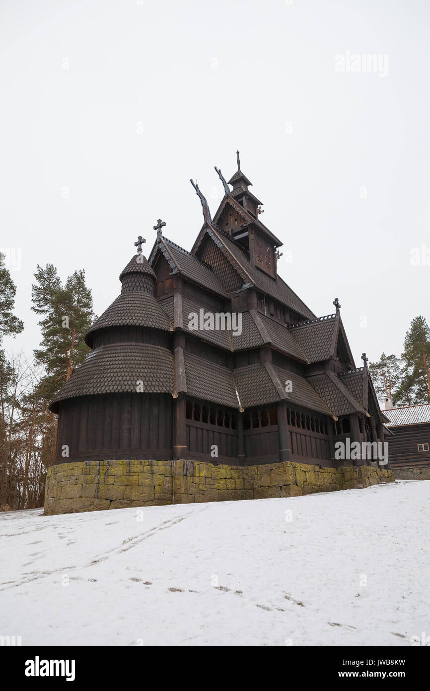OSLO, Norvège - 28 févr. 2016 : Ancienne église en musée d'histoire culturelle Banque D'Images