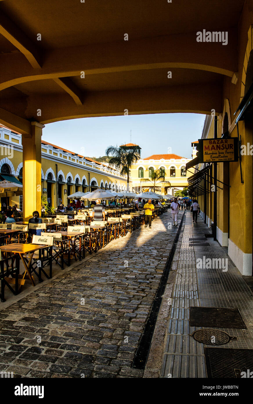 La travée centrale du marché public municipal. Florianopolis, Santa Catarina, Brésil. Banque D'Images