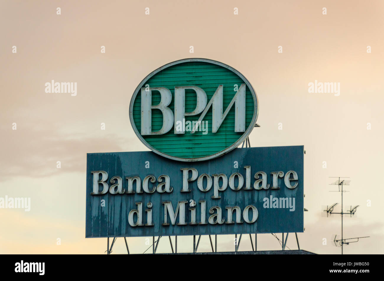Banca Popolare di Milano S.p.A. appelé Bipiemme ou simplement BPM est une banque italienne basée à Milan, en Lombardie. Banque D'Images