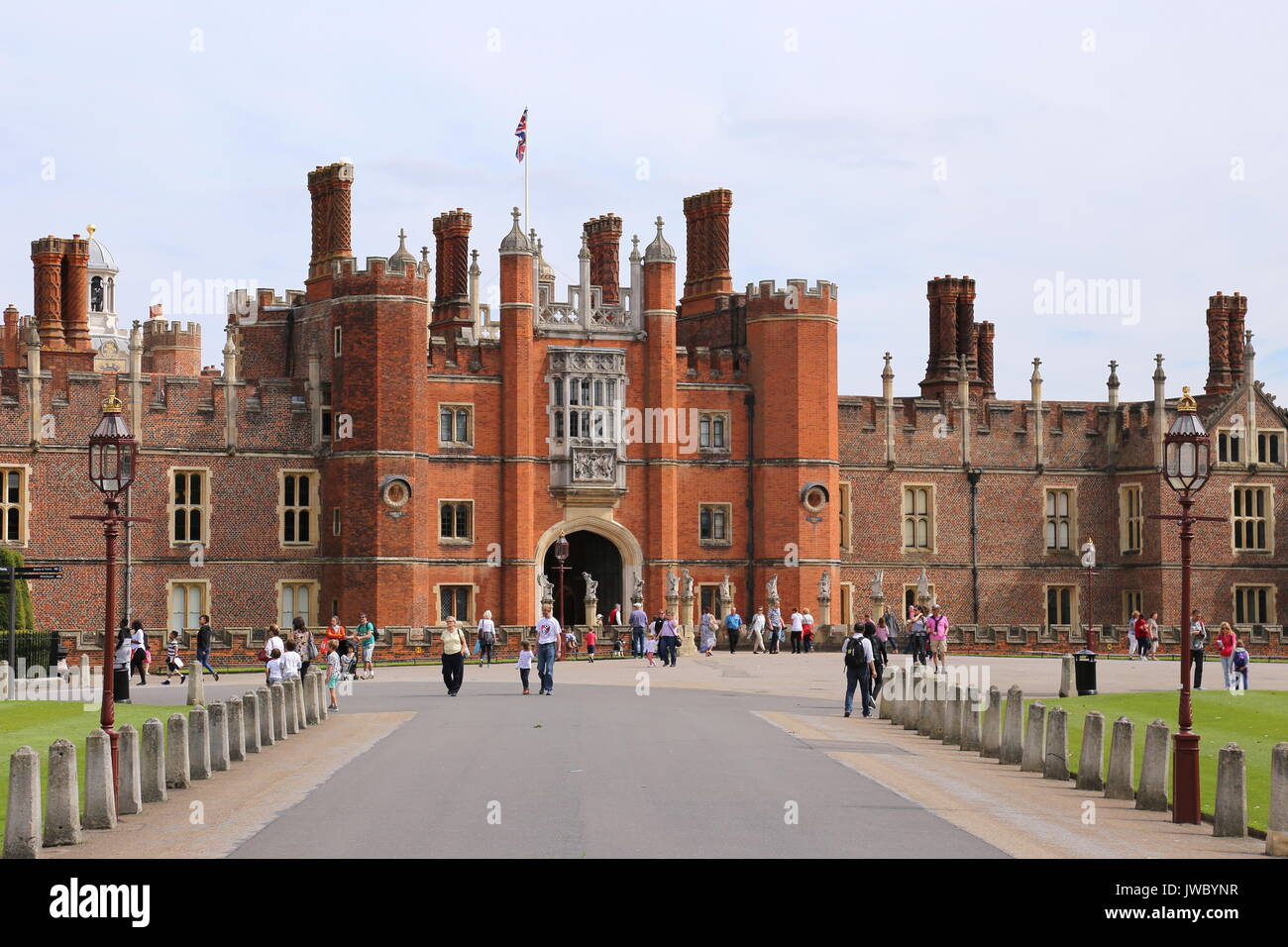 Porte ouest, Hampton Court Palace, East Molesey, Surrey, Angleterre, Grande-Bretagne, Royaume-Uni, UK, Europe Banque D'Images