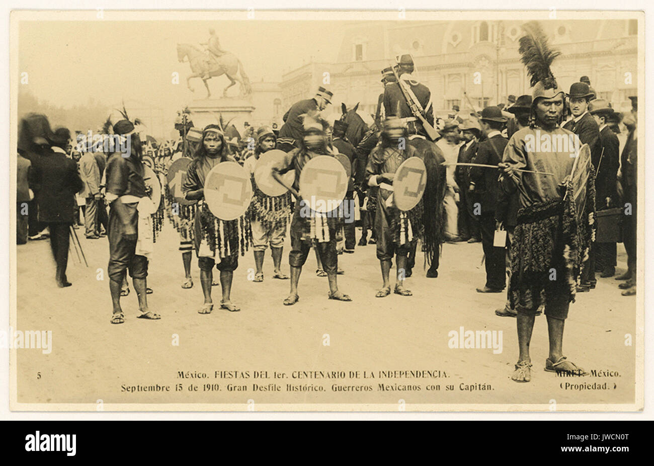 Guerriers mexicains avec leur capitaine - troupes de la frontière canado-américaine et la Révolution Mexicaine Banque D'Images