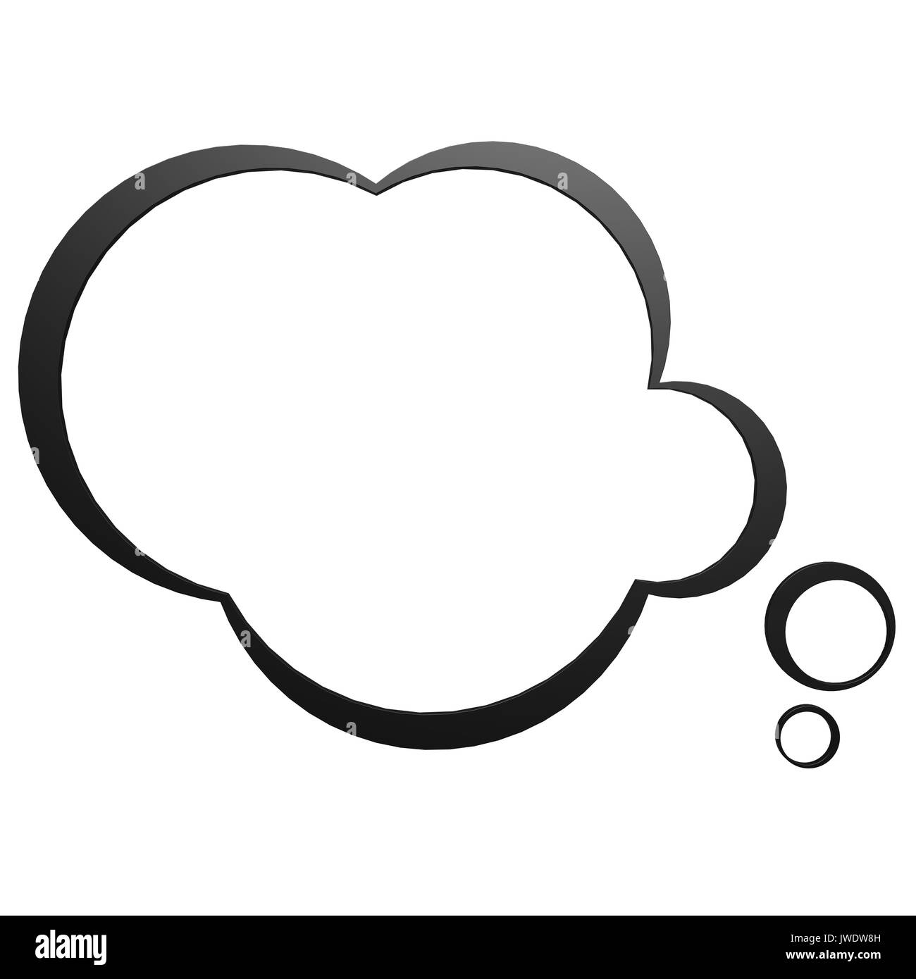 Bulle pensée cartoon image avec hi-res rendus d'art qui pourrait être utilisé pour toute la conception graphique. Banque D'Images