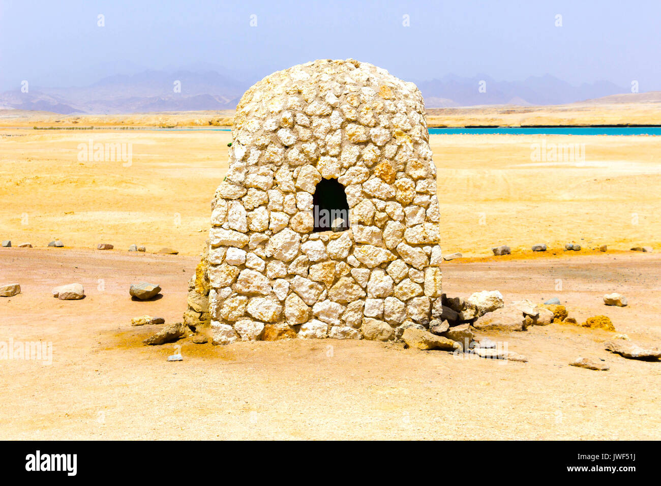 La maison de brique de boue à Ras Mohammed National Park à l'Egypte Banque D'Images