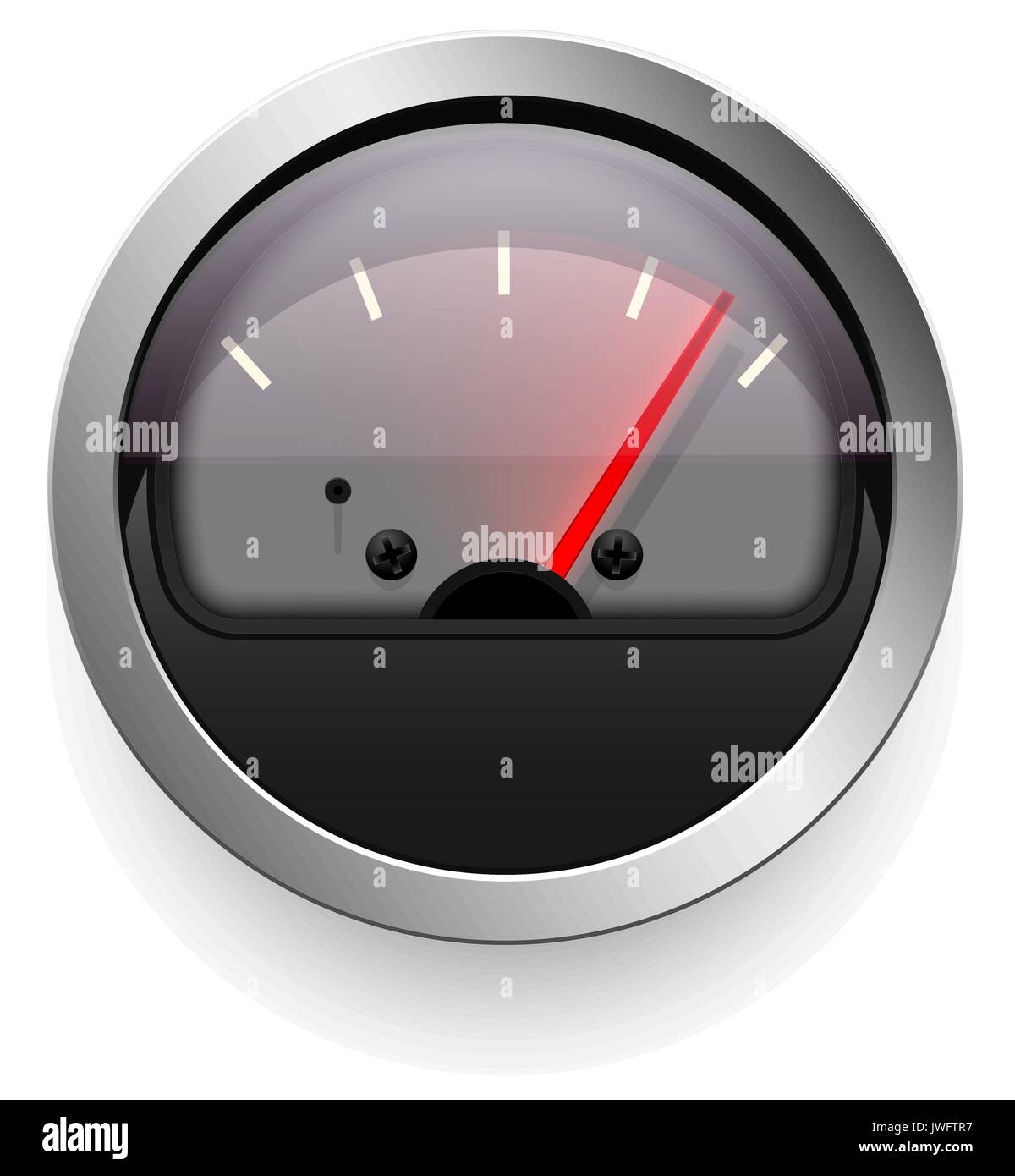 Indicateur analogique avec une flèche. L'appareil est d'un niveau ou d'affichage de la pression. Illustration de Vecteur