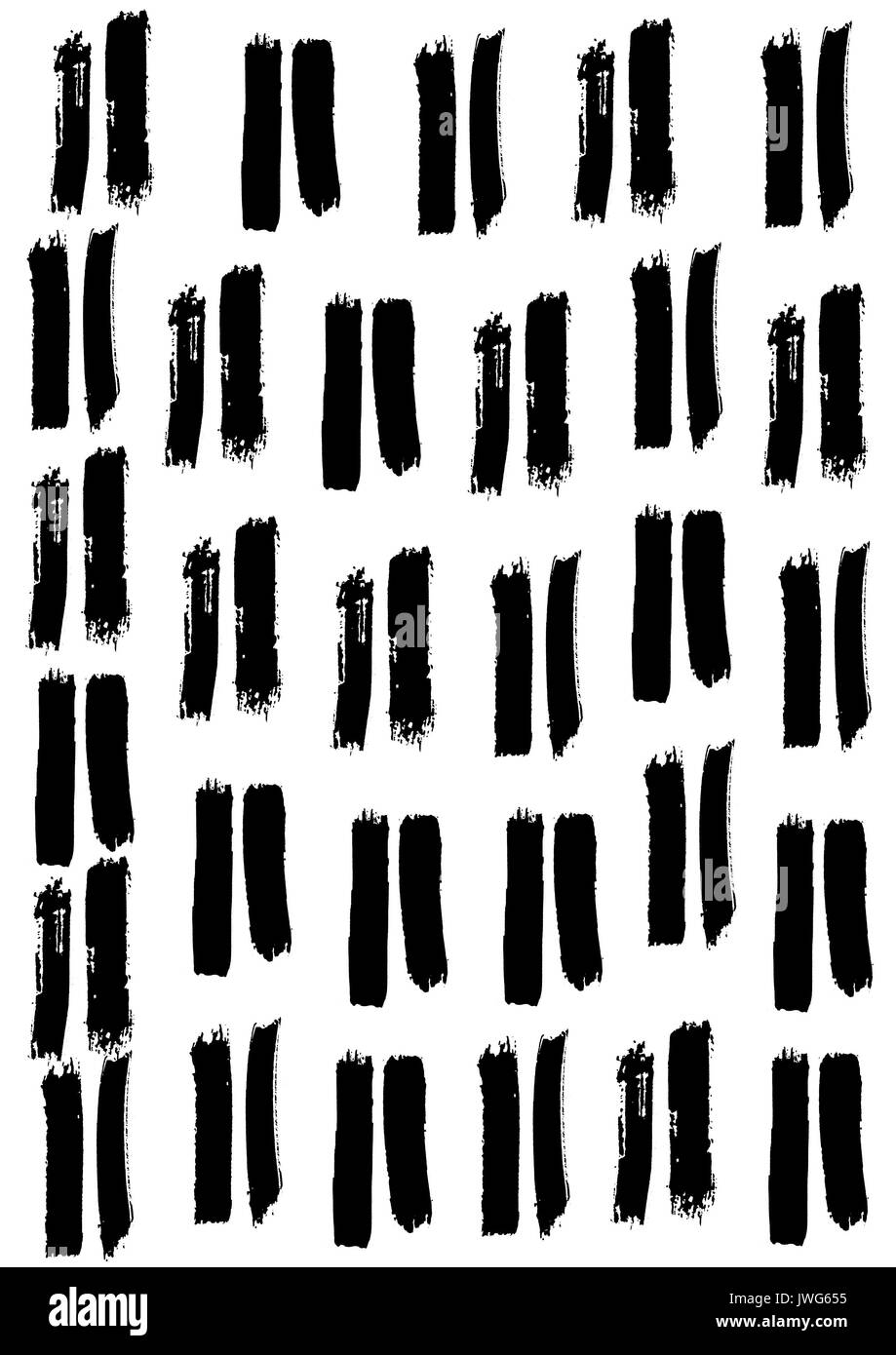 Course à la main noire sur fond blanc. Un modèle utilisé pour le textile, papier peint, papier d'emballage, site web Banque D'Images