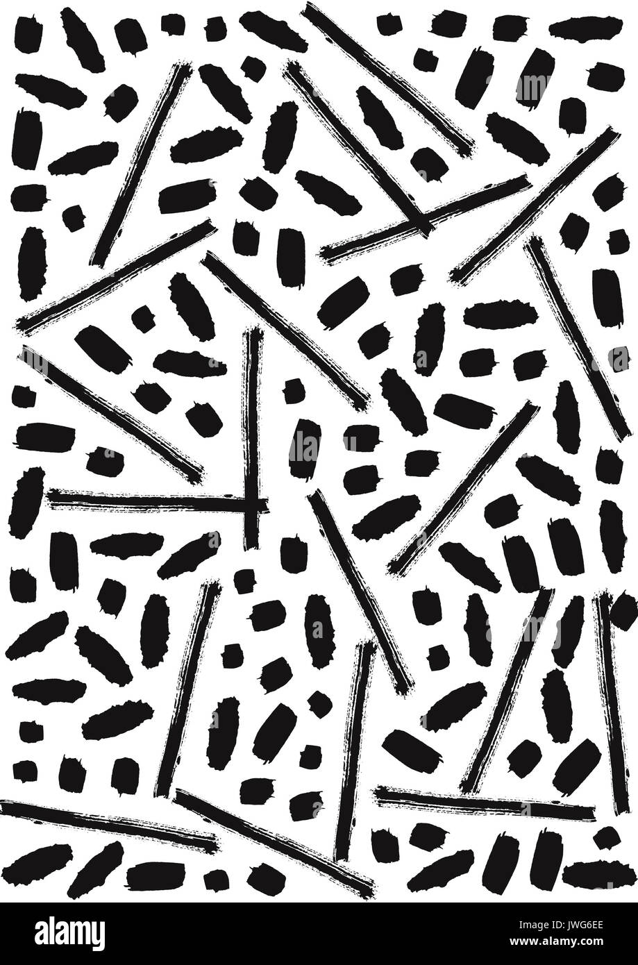 Course à la main noire sur fond blanc. Un modèle utilisé pour le textile, papier peint, papier d'emballage, site web Banque D'Images