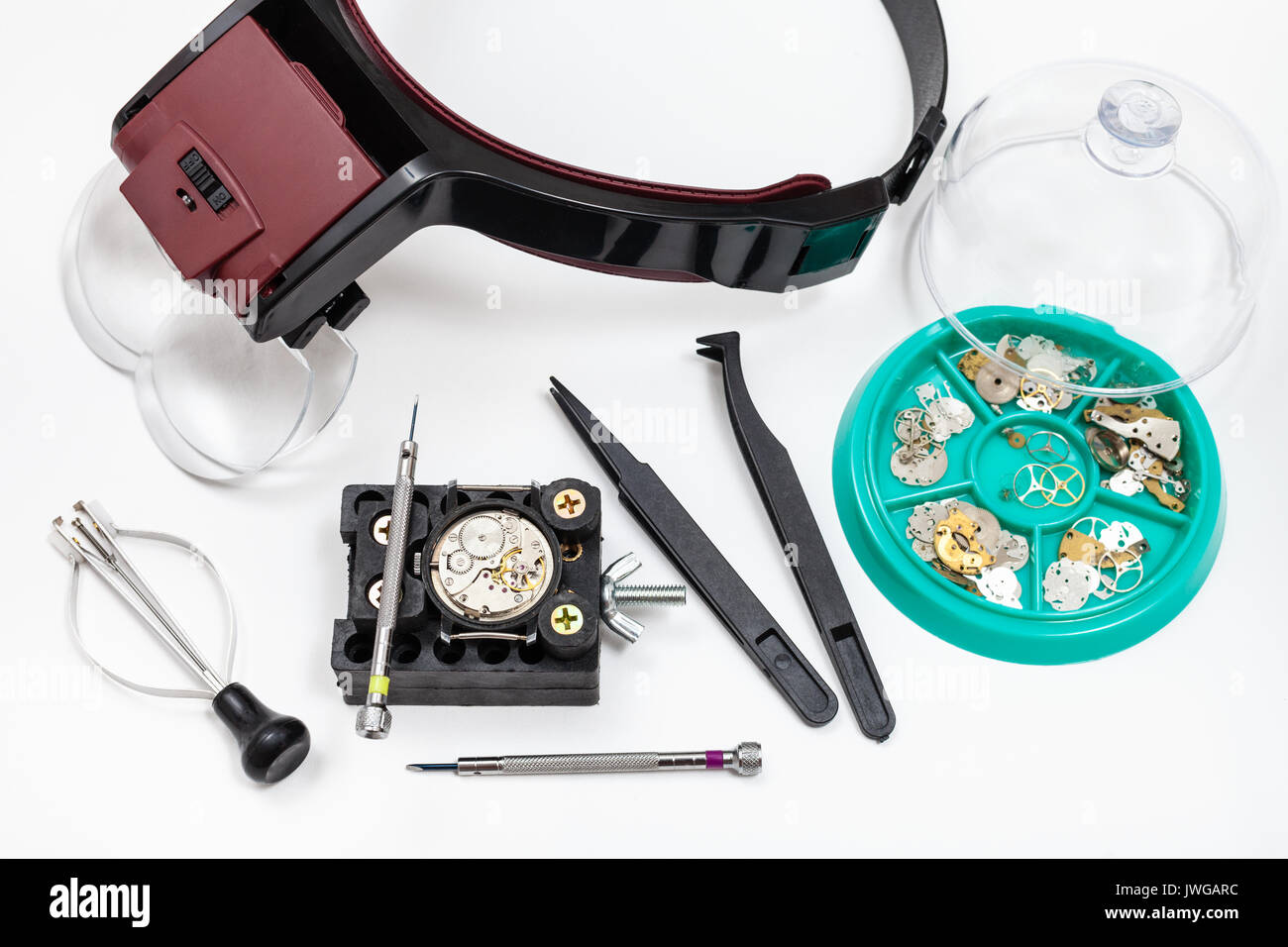 Lot De Pièces Détachées Pour Montres - Fond D'atelier Horloger Vintage, Occasion