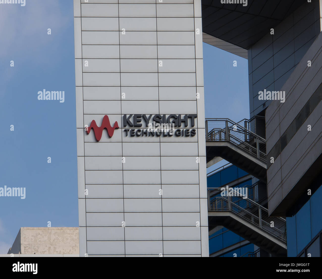 Le 11 août 2017. Keysight Technologies des bureaux à Petah Tikva Israël. Banque D'Images