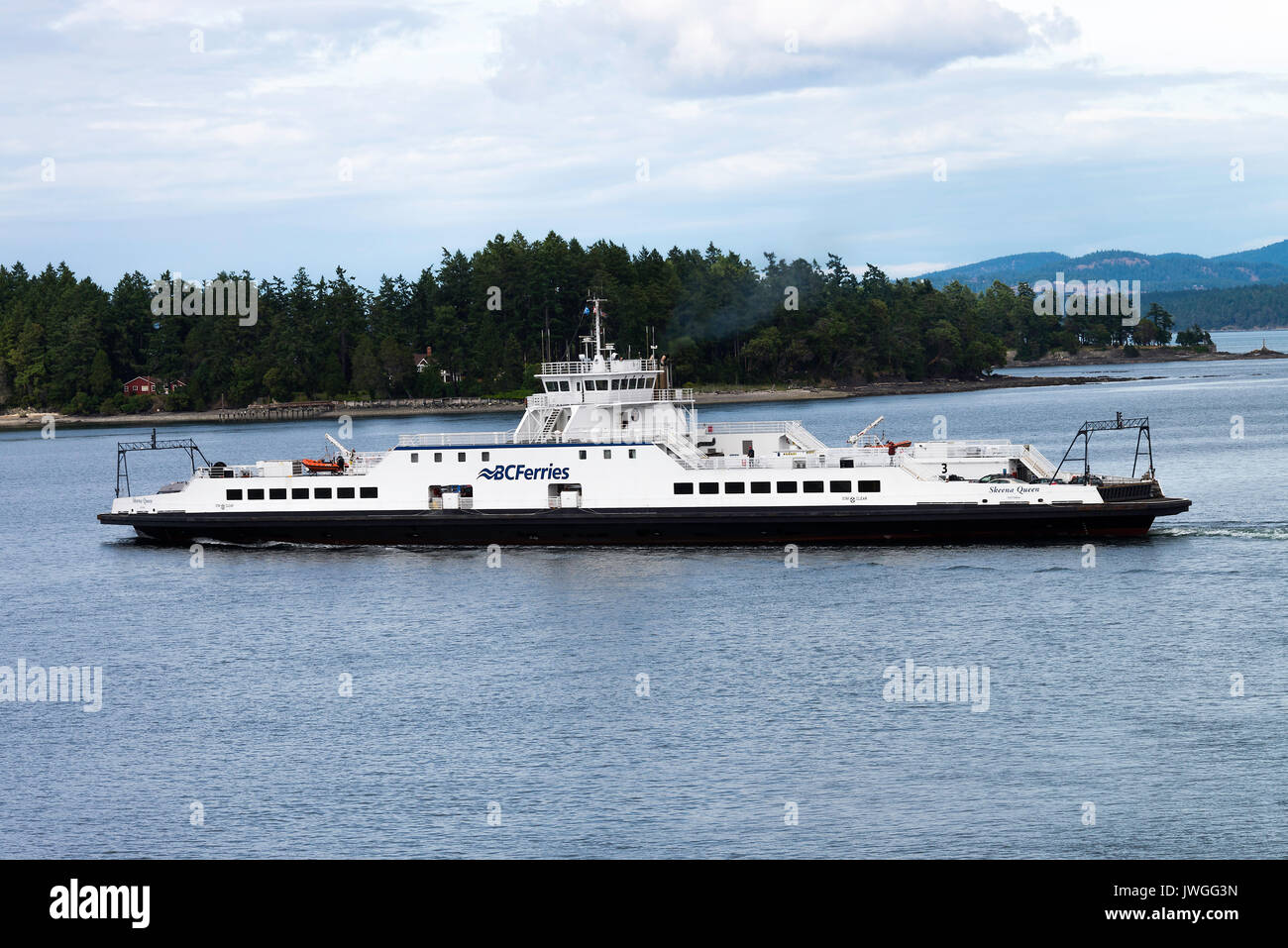 La BC Ferries Car Ferry MV à Skeena Queen avec les voitures et les passagers de Swartz Bay l'île de Vancouver, British Columbia Canada Banque D'Images