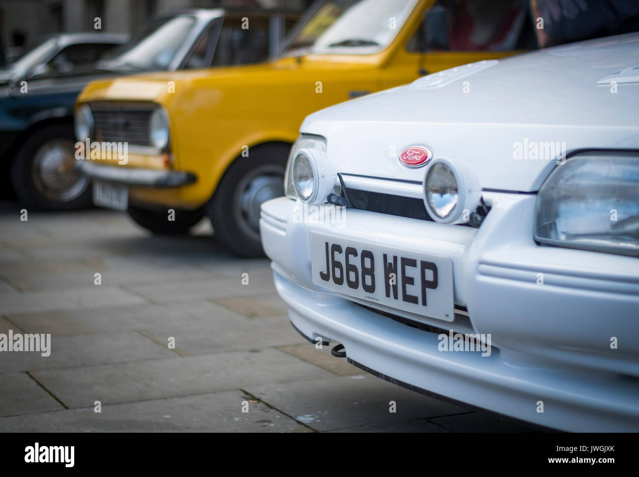 Belle journée d'été à Bradford, West Yorkshire pour le 2017 Classic Car Show Banque D'Images