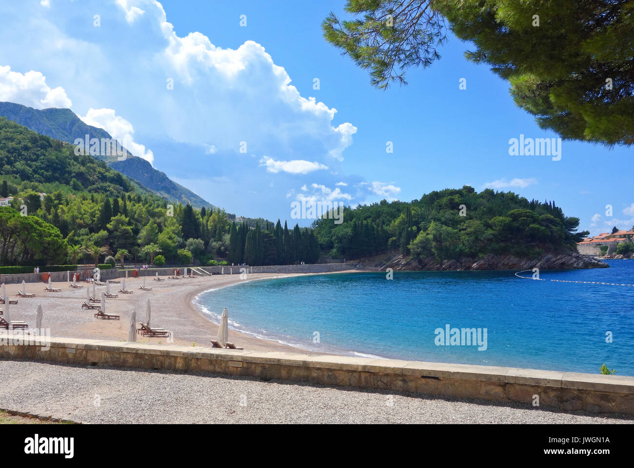 Paris Plage, riviera de Budva, Monténégro Banque D'Images