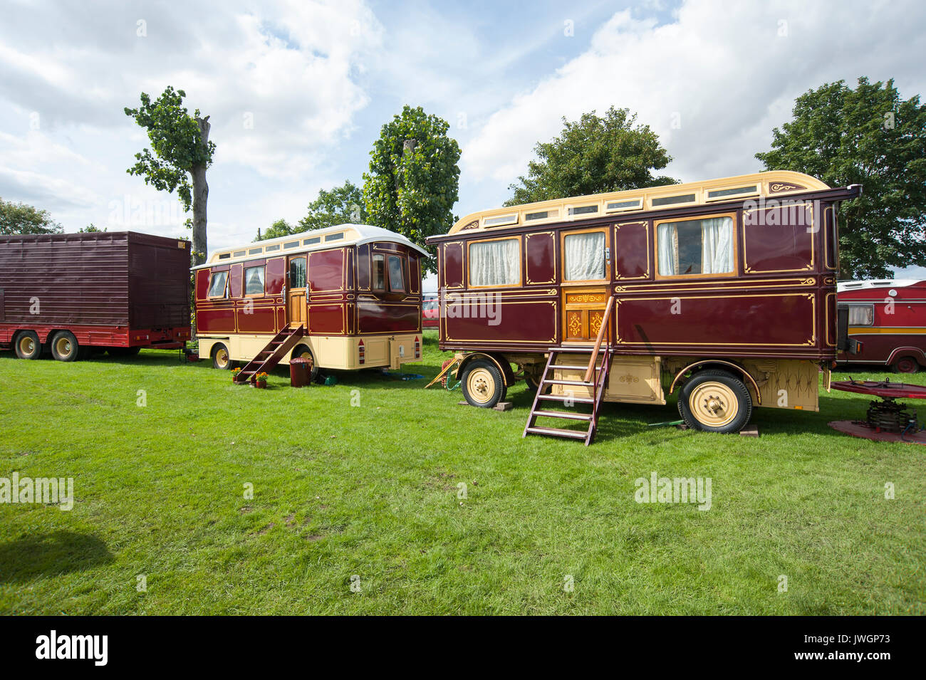 Vintage Showman's caravanes à Driffield et vapeur Vintage rassemblement dans le East Riding of Yorkshire, Angleterre, Royaume-Uni Banque D'Images