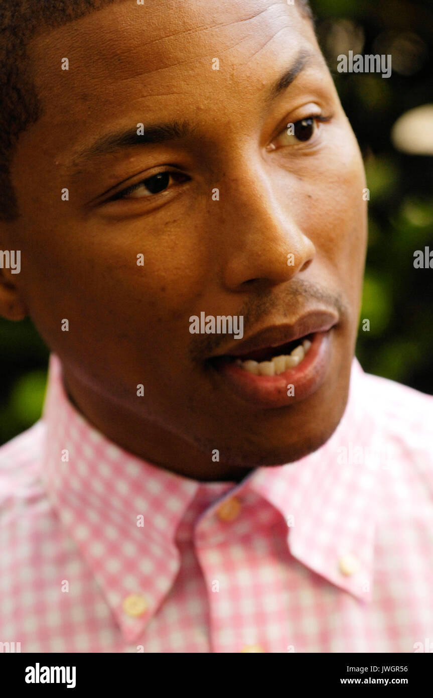 Pharrell Williams participe à la journée des médias, élément de Brooklyn Hotel Beverly Wilshire beverly hills Août 1,2009,en Californie. Banque D'Images