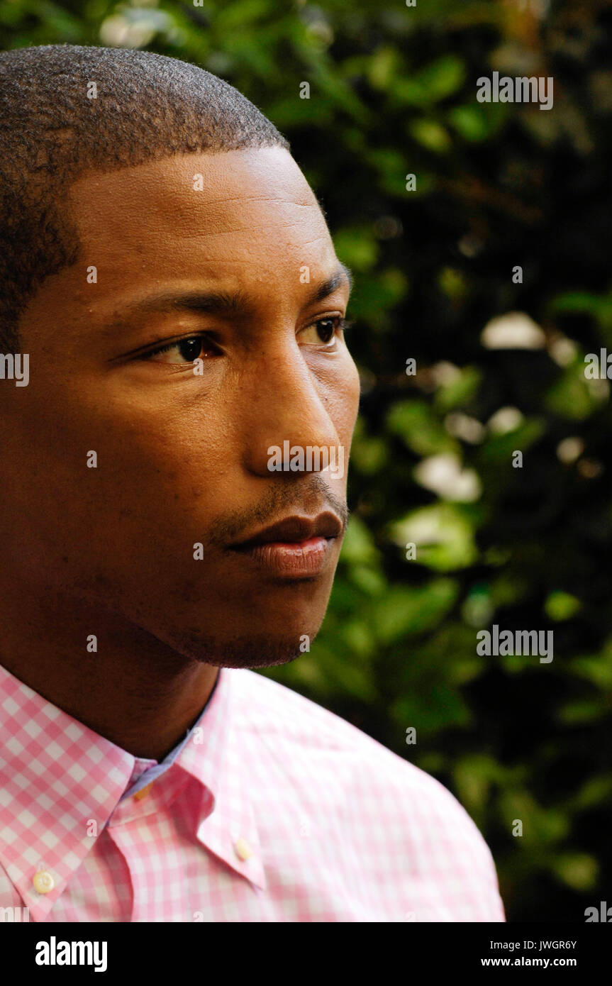 Pharrell Williams participe à la journée des médias, élément de Brooklyn Hotel Beverly Wilshire beverly hills Août 1,2009,en Californie. Banque D'Images