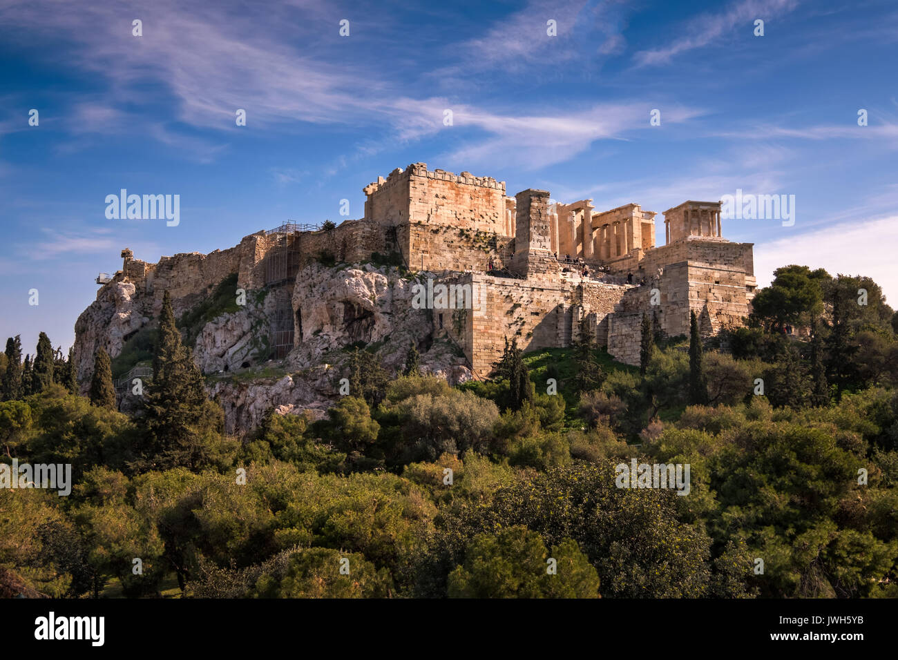 Vue de l'Aréopage d'Acropolis Hill, Athènes, Grèce Banque D'Images