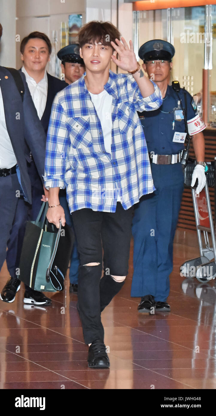 Jae-Joong, JYJ, Août 12, 2017, Tokyo, Japon : chanteur coréen Kim Jae-Joong de JYJ arrive à l'Aéroport International de Tokyo à Tokyo, Japon, le 12 août 2017. Credit : AFLO/Alamy Live News Banque D'Images