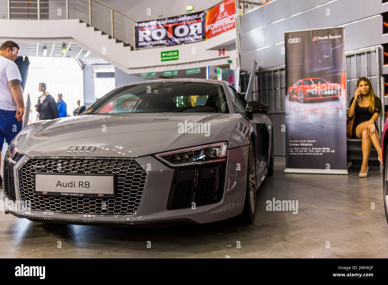 Bielsko-Biala, Pologne. 12Th Aug 2017. Salons de l'automobile international - MotoShow Bielsko-Biala. Avant de l'Audi R8. Credit : Lukasz Obermann/Alamy Live News Banque D'Images