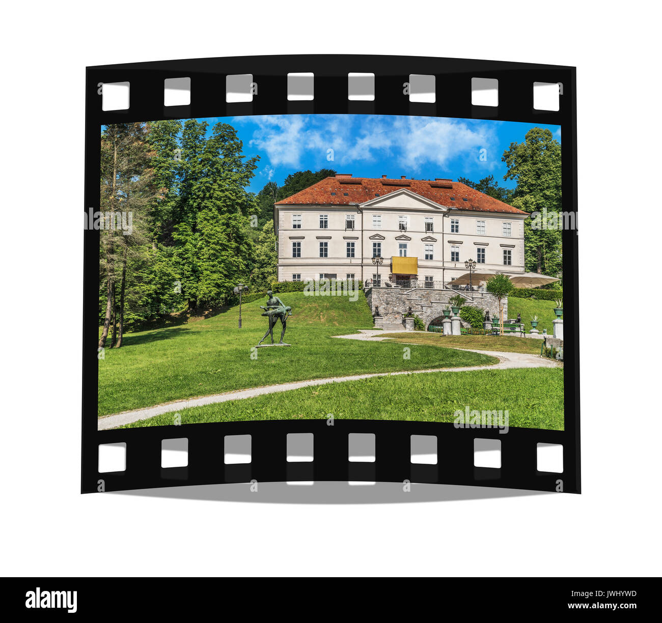 Le Château Tivoli est situé dans le parc Tivoli, Ljubljana, Slovénie, Europe Banque D'Images